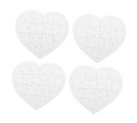 ZUNOXAZ 4 Sets Heart Shaped DIY Blank Puzzle Pieces for Printable Paperboard Jigsaw with Smooth Edges Safe Craft Supplies to Enhance Fine Motor Skills and Brain Development