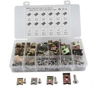 ZUNOXAZ 480pcs Manganese Steel U Nut Fasteners with Self Tapping Screws Spire U Clips for Motorcycle Fairing Bodywork Panel Car Trim Dashboard Cable Fixing