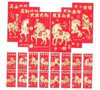 ZUNOXAZ 48pcs Chinese Year Red Envelopes with Horse Designs Large Lucky Money Hong Bao Packets for Lunar Spring Festival Traditional Red Cash Pockets for Family and Business Gifting