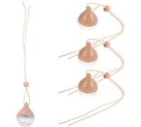ZUNOXAZ 4pcs 8ml Car Diffuser Hanging Perfume Pendant Set with Beech Wood Cap, Semi-circle Frosted Glass Bottles, Essential Oil Aromatherapy Rear View Mirror Air Freshener