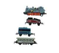ZUNOXAZ 4Pcs Alloy Retro Steam Train Set Pull Back Model for Boys Educational gifts for for for for for for Sky-blue Anti-wear Vehicles with Connectable Cars