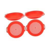 ZUNOXAZ 4PCS Beach Sand Sifters with Handles Plastic Shell Collecting and Treasure Hunting Tools for Outdoor Summer Fun