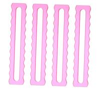 ZUNOXAZ 4pcs Bright Pink Acrylic Mahjong Rule Assistant for Beginners Scalloped Card Line Helper and Reader Mahjong Players Accessories for Family Games and Holiday Fun