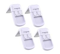 ZUNOXAZ 4pcs Childproof Cabinet Locks for Boy Girl Hidden Press Design Strong Adhesive No-Drill Installation Safety Strap Locks for Drawer Refrigerator Microwave and Oven Protection