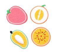 ZUNOXAZ 4Pcs Fruit Shape Cleaning Sponge Thickened Kitchen Scrubber for Dishwashing Pots Walls and Surfaces Multi-Purpose Absorbent Non-Scratch Household Cleaning Pads