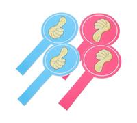 ZUNOXAZ 4pcs Handheld Voting Paddles Classroom Judging Board Foam Blue Thumbs Up Pink Thumbs Down Reusable Teaching Supplies for Student Interaction