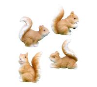 ZUNOXAZ 4pcs Mini Resin Squirrel Figurines Realistic Garden Ornaments for Indoor Bonsai Desktop Decor Creative Micro Landscape Animal Statues for Moss Cake Toppers and DIY Projects