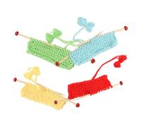 ZUNOXAZ 4pcs Miniature Knitted Wool Sweaters Set for Doll House Accessories, Micro Landscape Decor Red, Yellow, Grass Green, and Lake Blue Colors, Mini Model Photo Props for Doll DIY