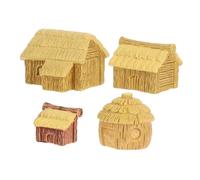 ZUNOXAZ 4pcs Miniature Resin Cottage House Ornaments European Countryside Style Micro Landscape Figurines for Fairy Garden Compact Decorative Miniature Garden Accessories for Home and