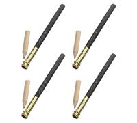 ZUNOXAZ 4pcs Pencil Extender Set with Bamboo Handle and Metal Holder Drawing Tool Lengthener for School Art Crayon and Makeup Pencils for Artists and Students