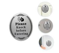 ZUNOXAZ 4pcs Please Knock and Wait Door Sign Stickers Adhesive Knock and Wait Signs for Home Office Bathroom Doors Secure Attachment Easy to Apply