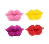 ZUNOXAZ 4pcs Soft Silicone Teether Portable Funny Lips Design Ergonomic Soother for Newborns and Safe Non-Toxic Supplies