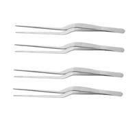ZUNOXAZ 4pcs Stainless Steel Earwax Removal Tweezers Curved Tip Precision Ear Cleaner Reusable Earwax Removal Tool for Adults Home Travel Spa