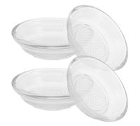 ZUNOXAZ 4pcs Transparent Garlic Dipping Plates with Manual Grinder Small Sauce Bowls for Kitchen Condiments and Side Dishes Portable and Space-Saving Plates for Fresh Ginger Garlic and