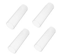 ZUNOXAZ 4pcs Transparent Glass Candle Covers High Borosilicate Cylindrical Shades with Windproof Function Decorative Protective Candle Shades for Home Wedding and DIY Flower Arrangements