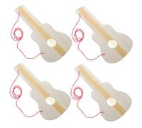 ZUNOXAZ 4pcs Unfinished Wooden Guitar DIY Painting Kit for Kindergarten Craft Projects Musical Instrument Creativity and Artistic Expression
