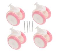 ZUNOXAZ 4pcs Walker Wheel Replacement Pink Plastic Rubber Casters Accessories Compatible with Walkers Easy to Install Stable and Safe Replacement Parts