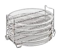 ZUNOXAZ 5-layer Stainless Steel Air Fryer Dehydrator Rack Accessories Compatible with Ninja Foodi 6.5qt 8qt, Multi-purpose Cooker Stand for Baking and Grilling