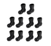 ZUNOXAZ 5 Pairs Christmas Boots Model Christmas Decorations Boots for Mini Tiny Doll House Shoes Little Xmas Five Has Miniature Shoes Models Black Plastic