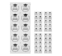 ZUNOXAZ 5 Sheets Graduation Party Cap Labels Stickers - Class of 2026 Favor Stickers High School College Grad Envelop Seals Grad Party Favor Decoration