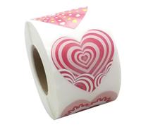 ZUNOXAZ 500pcs Heart-Shaped Sealing Stickers for Valentine's Day Envelope Seal, Self-Adhesive Love Stickers for Bags and Party Decorations