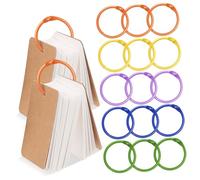 ZUNOXAZ 50pcs Colored Metal Keychain Rings Binder Rings Loose Leaf Book Binding for Organizing Keys Planners Notebooks Crafts Home Office Use