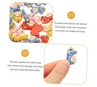 ZUNOXAZ 50pcs Dinosaur Resin Miniatures Assorted Craft Embellishments for DIY Decorations Phone Cases Wall Art Lightweight Colorful Charms Random Color