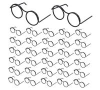 ZUNOXAZ 50pcs Dollhouse Mini Glasses Wire-rim Round Miniature Eyewear for DIY Crafts Photo Props for Dollhouse Scenes Creative Family-friendly Accessories for Artistic Doll Photography