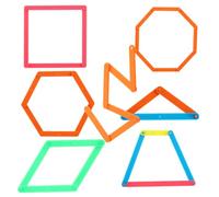 ZUNOXAZ 50pcs Math Teaching Aids Geometry Shape Blocks Early Education Math Matching Sticks for Learning Angles Patterns Counting Blocks