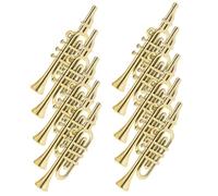 ZUNOXAZ 50pcs Miniature Musical Instrument Models Golden Coated Mini Trumpet Flute Saxophone Ornaments for DIY Crafts Christmas Wreaths and Tree Decorations Holiday Display Accessories