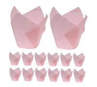 ZUNOXAZ 50pcs Pink Tulip Muffin Baking Cups Greaseproof Paper Liners for Birthday Party Celebrations Nonstick Oilproof Cupcake Wrappers Stylish Decorative Holders