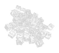 ZUNOXAZ 50pcs Reusable Clear Acrylic Fake Ice Cubes Square Shape Realistic Transparent Decorative Props for Drinks Photo Display Fish Tank Use