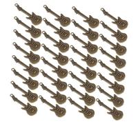 ZUNOXAZ 50pcs Vintage Rustic Zinc Alloy Guitar Charms Metal Music Pendants for DIY Necklace Bracelet Keychain Earring Jewelry Making Art Crafts Gifts for Musicians and Music Lovers