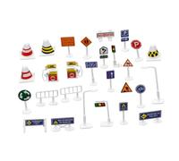 ZUNOXAZ 56Pcs DIY Traffic Sign Playset for Educational Roadblock and Vehicle Street Signs Enhancing Creativity and Motor Skills Family Learning