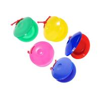 ZUNOXAZ 5pcs Castanets Bright Plastic Percussion Instruments for Music Education Easy to Use Connected Finger Clappers in Compact for Teenagers