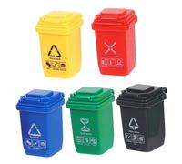 ZUNOXAZ 5pcs Miniature Garbage Bin for Dollhouse Outdoor Scenes Realistic Mini Model Trash Can Collection for Tiny Landscape Decoration and Waste Management