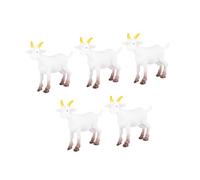 ZUNOXAZ 5PCS Miniature PVC Sheep Figurines Realistic Farm Animal Ornaments for DIY Rural Scenes Home Office Desktop Decor Educational Props for Random White and Pink Colors
