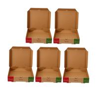 ZUNOXAZ 5pcs Pizza Takeaway Boxes Foldable Cardboard Food Packaging Cartons for Restaurants Bakery Party Commercial Quality Air Circulation Design for Freshness Preservation