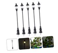 ZUNOXAZ 5pcs Scale Village Street Lamp Decor for Sand Table DIY Model Garden Path Lighting