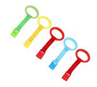 ZUNOXAZ 5pcs Standing Pull Ring Nursery Crib Hanging Ring Boy Girl Bed Hand Pull for Learning to Stand Safe Blown Assorted Style