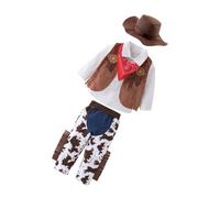 ZUNOXAZ 5pcs Western Cowboy Role-play Costume Set for Boys Aged Months Includes Long Sleeve Shirt Vest Pants Hat Head Scarf Fancy Dress Up Outfit for Pretend Play and Themed Parties