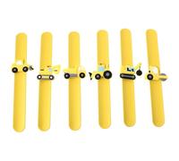 ZUNOXAZ 6 Pcs Cartoon Engineering Vehicle Slap Bracelets Wristbands Party Favors Birthday Set A F Designs
