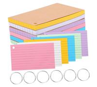 ZUNOXAZ 6 Pcs Small Lined Index Cards with Rings Double-Sided Flash Cards with Thick Covers Portable Notepads for Study Learning Office School for Easy Organization
