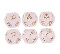 ZUNOXAZ 6Pcs 12 Sided Astrological Divination Dice Set 20mm Tarot Dice for Constellation Reading Multi Sided Divination Tools Accessories for Tarot and Party Games