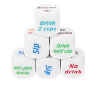 ZUNOXAZ 6pcs Acrylic Drinking Game Dice for Bars Ktv Party Fun Unique English Six-sided Dice for Friends Family Bachelorette Pub Games and Social Gatherings