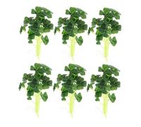 ZUNOXAZ 6PCS Artificial Shamrock Leaf Stems Faux Greenery for Home Office Table Decor Easy Maintenance Versatile DIY Vase Filler for Wedding and Dining Arrangement