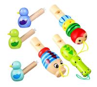 ZUNOXAZ 6Pcs Cartoon Animal Whistle Wooden PVC Noise Makers Party Props for Music Rhythm Development Gift
