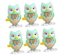ZUNOXAZ 6pcs Creative Wind Up Owl for Energy Saving Clockwork Playthings with Safe Smooth Edges Non Deformable Material Adorable Cartoon Design for Boys and Room Decoration Random Color