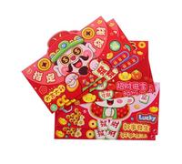 ZUNOXAZ 6pcs Long Red Envelopes for Chinese Year and Birthdays Creative Snake Zodiac Design Paper Lucky Money Packets for Lunar Festival Celebrations and Weddings