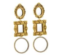 ZUNOXAZ 6pcs Scale Gold Framed Baroque Wall Decor for Dollhouse Bedrooms Hallways Safe Craftsmanship with Polished Edges Tiny Furniture Accessory